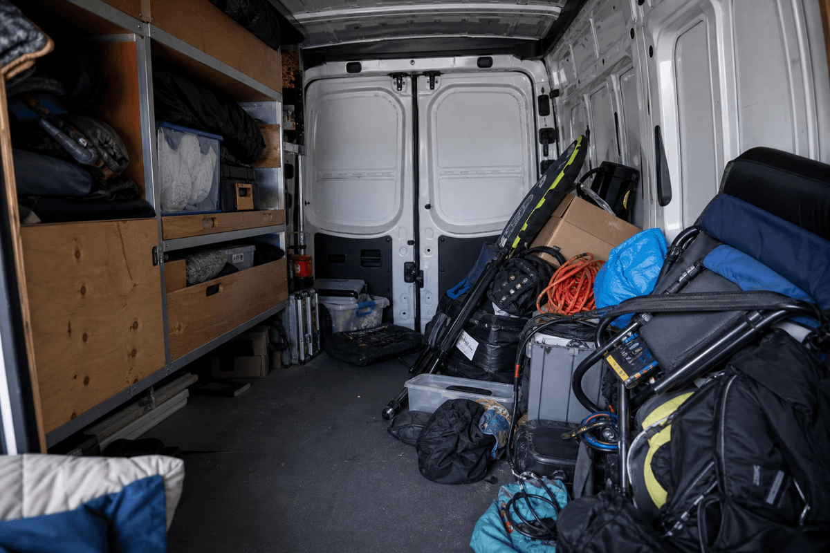 Ce qui prend de la place : accessoires volumineux ou mal rangés.